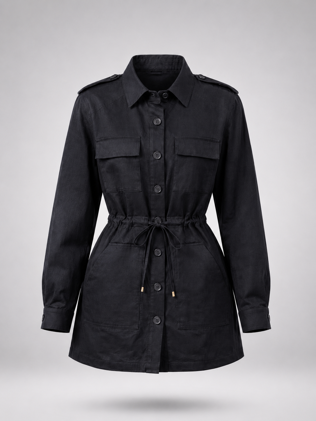 Parka Feminina em Jeans Preto | Coleção Outono Inverno 2026