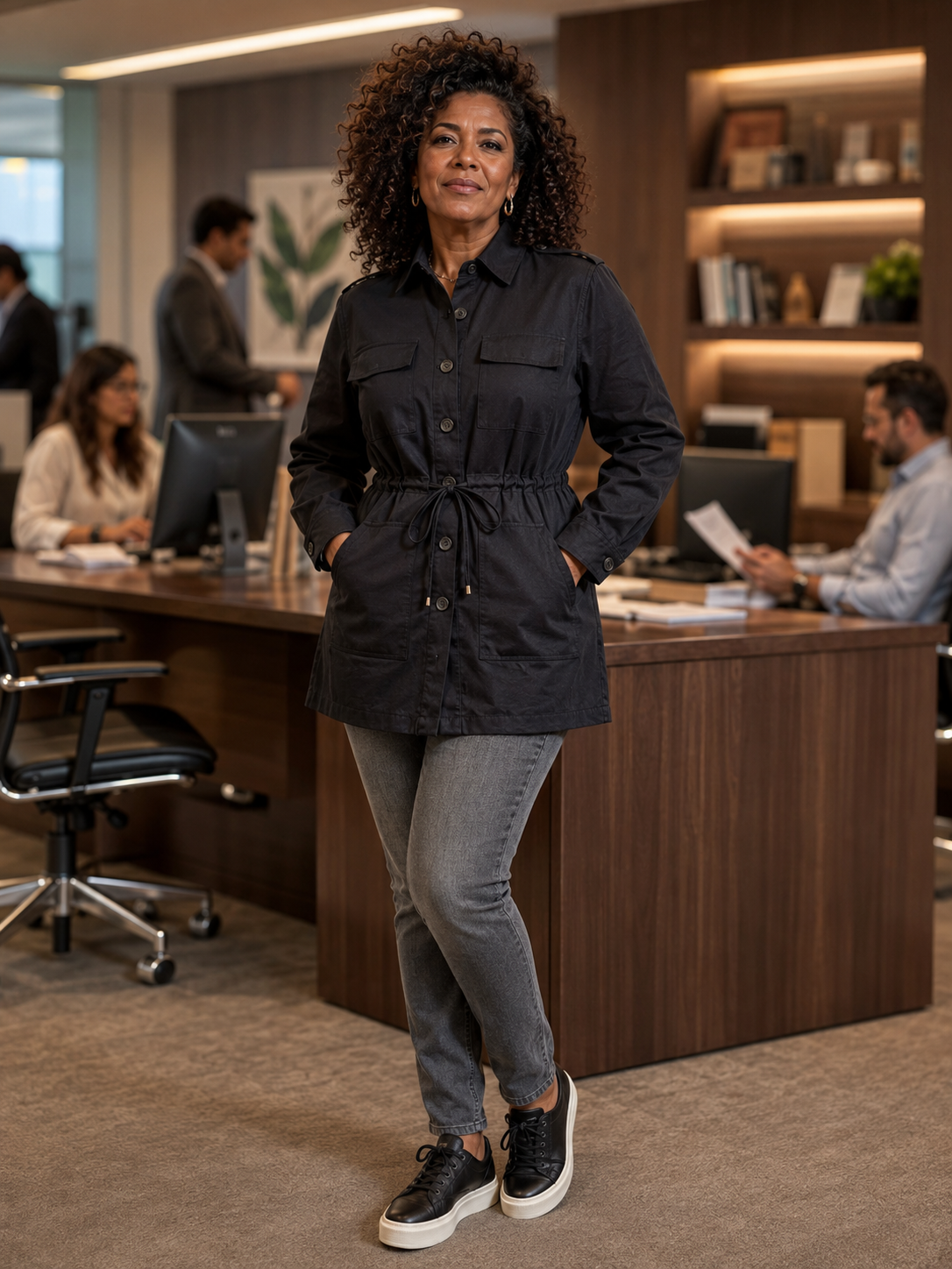 Parka Feminina em Jeans Preto | Coleção Outono Inverno 2026